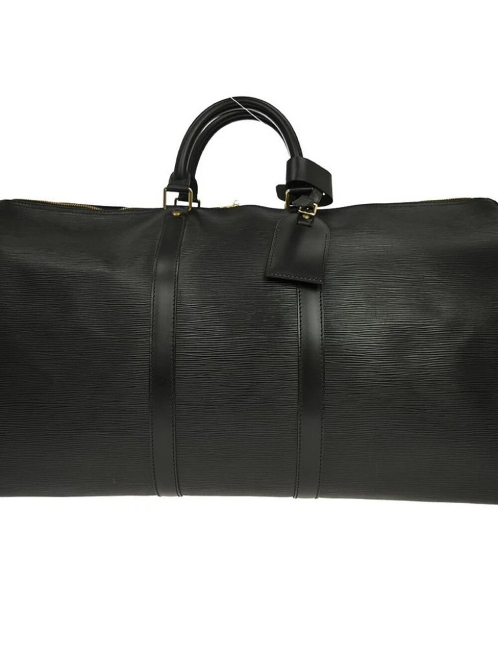 LOUIS VUITTON BLACK EPI KEEPALL 55 HANDBAG
